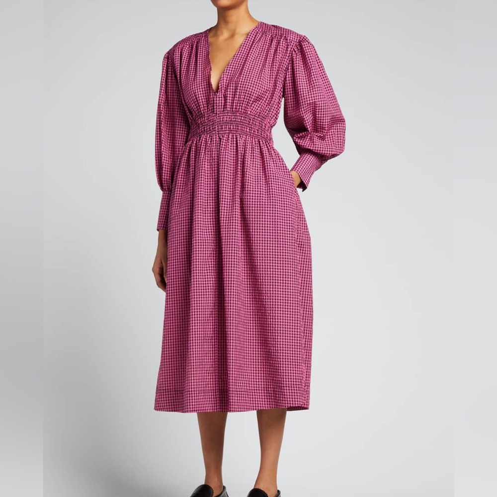 GANNI
Seersucker‎ Check Midi Dress size 34